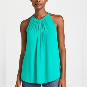 Ramy Brook New York Halter Blouse Top Pleated Relaxed Fit Size XS Made in USA